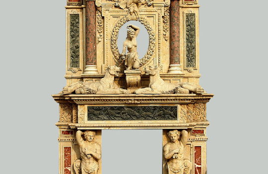 Stylish beautiful double fireplace