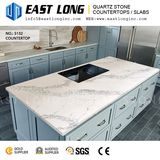 Polished Quartz Stone for Countertop/Engineered/Building Material with Solid Surface (Calacatta/white stone)