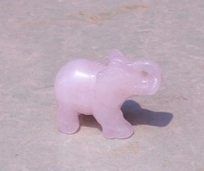 AAAA++21g Carved rose quartz Crystal  Gem Stone elephant reiki healing