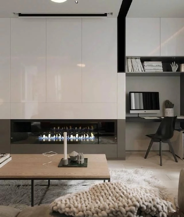 Parsimonious living room fireplace decoration