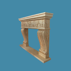 Stone Fireplace Statues Surrou