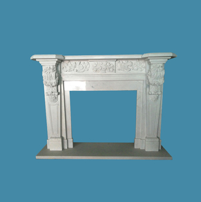 Stone Fireplace Statues Surrou