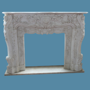 Cream Marble Fireplace Mantel 