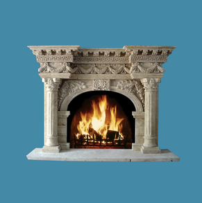 limestone fireplace mantel FC-