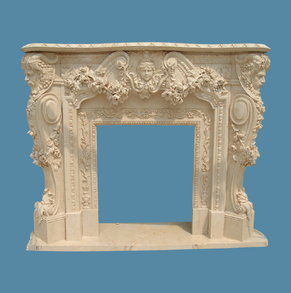 Stone carved fireplace FC-FP3