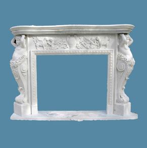 White Marble Fireplace SC-FP44