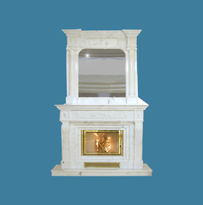 White Marble Overmantel DB-FP-