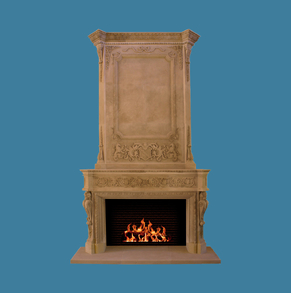 Cream Marble Double Mantel DB-