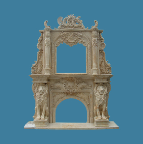 Lions Carved Double Mantel DB-