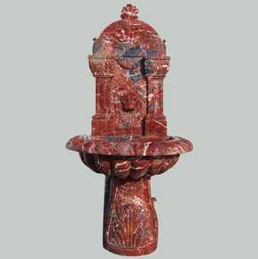 The Rosso Levanto marble wall fountain W-FTN05
