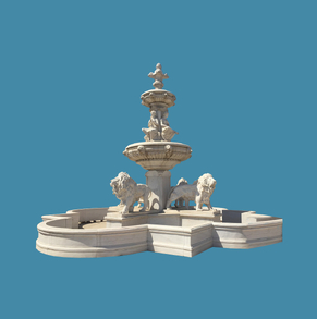 lion fountain/horse fountain f