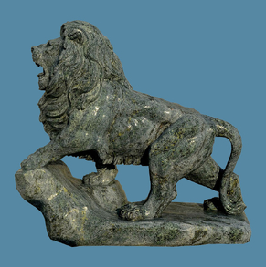 Marble lion with stone rock M-