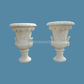 Marble flowerpot with relief F