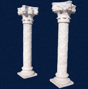 Carved white marble column CL-