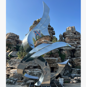 Stainless steel abstract sculp