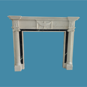 Carved pillars statuary marble mantel MF-68