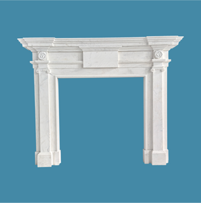 Carved flat columns statuary marble fireplace MF-7