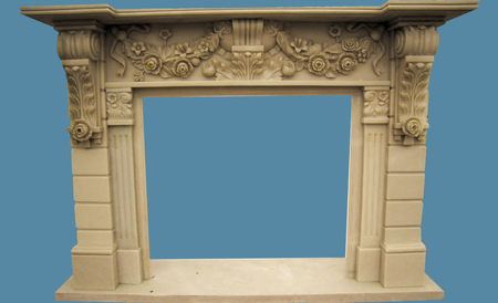 Marble carved mantel FC-FP09