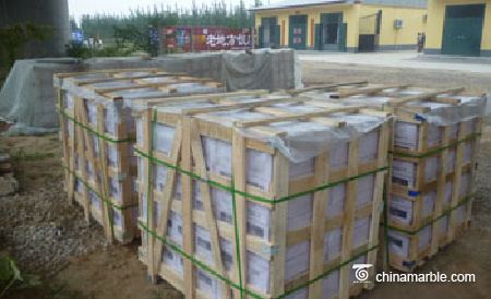 China marble wall stone panel delivered to Fos , France