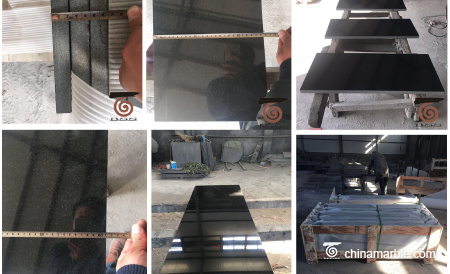 black granite hearths and panels delivered to Ireland.