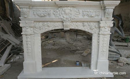 Marble fireplace mantel
