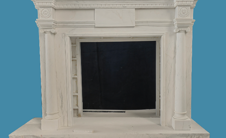 Carved pillars marble fireplace MF-58