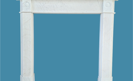 Honed Statuary white marble surround MF-64