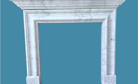 Carrara marble bolection surround with shelf MF-66