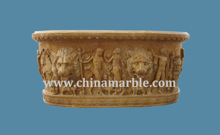 Yellow marble Bath tub Bathtub-20
