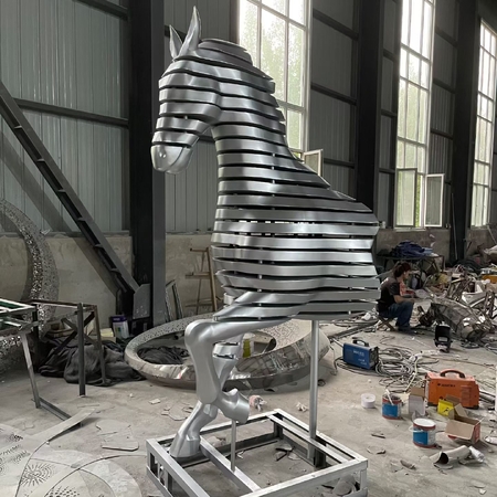 Stainless steel horse sculpture BS-24