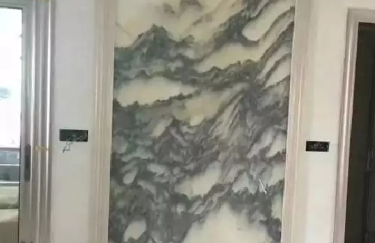 How do you design the marble background of landscape paintin