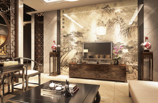 The marble background wall of kaleidoscope