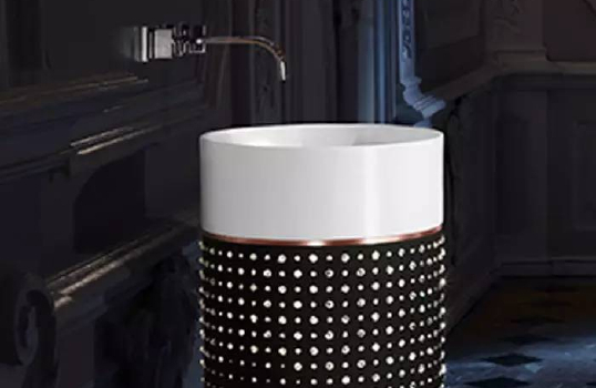 Inlaid with Swarovski's diamond marble tub