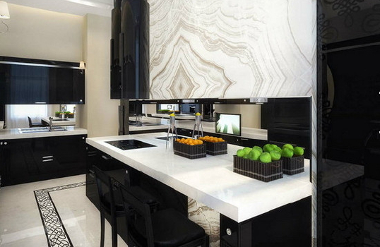Nature stone tile-Kitchen decorated with Nature stone tile a